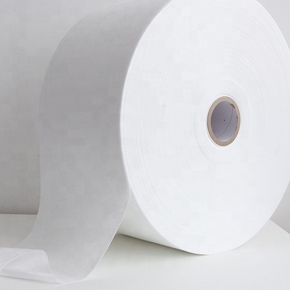 White nonwoven fabric rolls