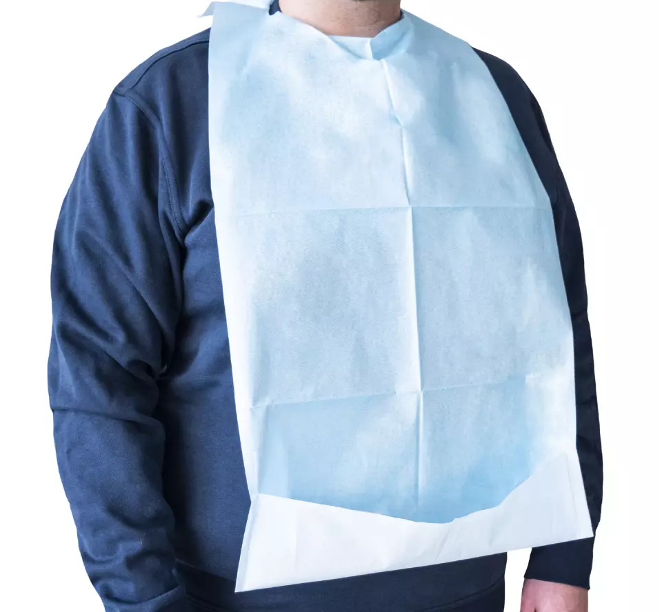 Blue disposable protective apron