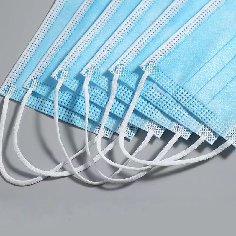 Blue disposable surgical masks