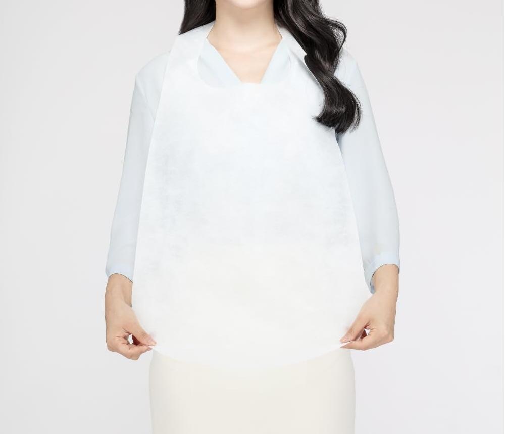 White disposable nonwoven apron