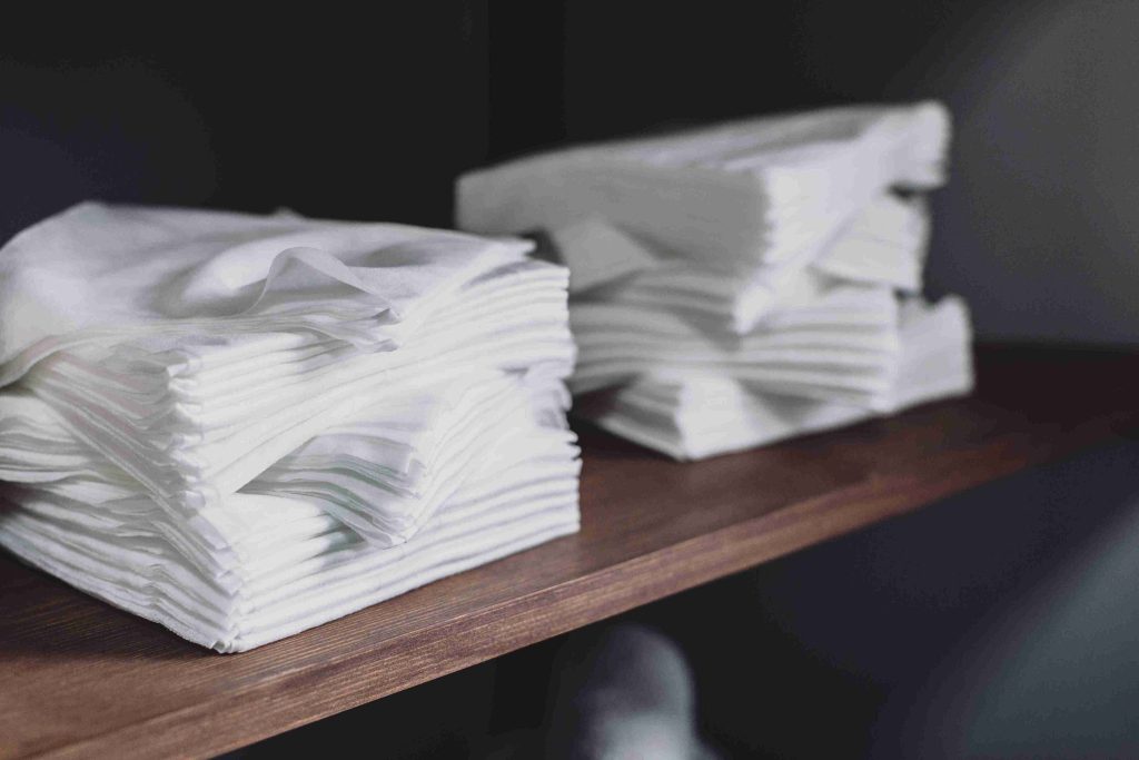 stacked disposable facial towels