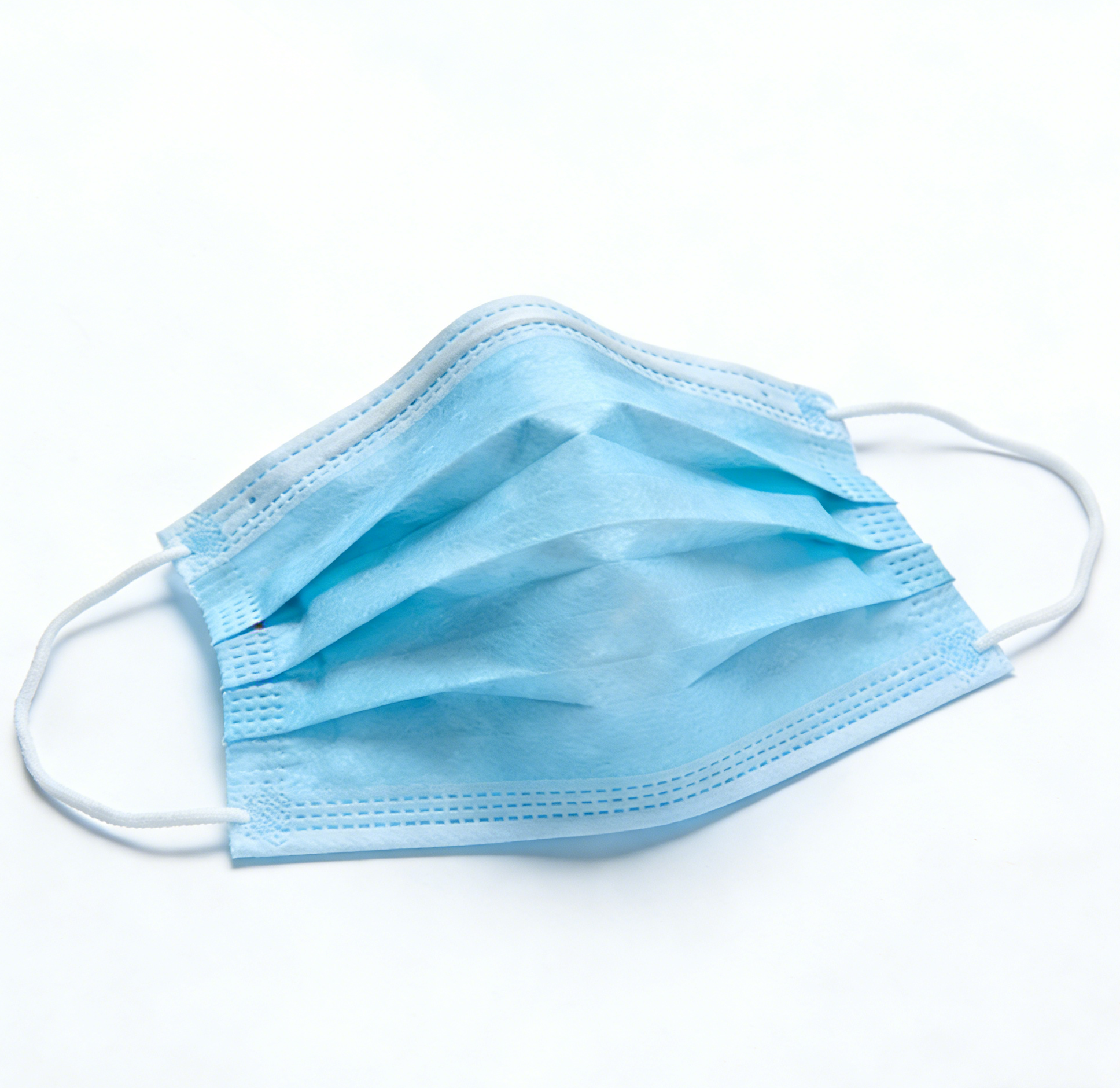 Blue disposable surgical masks